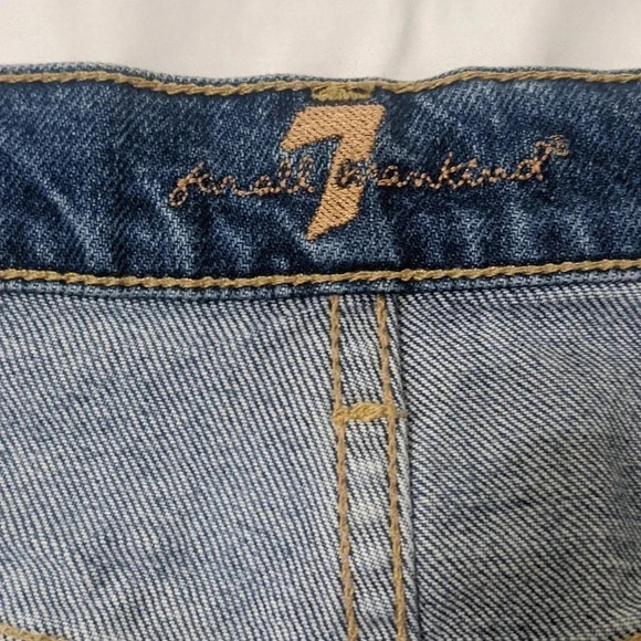 7 For All Mankind Distressed Denim Shorts, Color Blue Size 28 - Picture 7 of 13